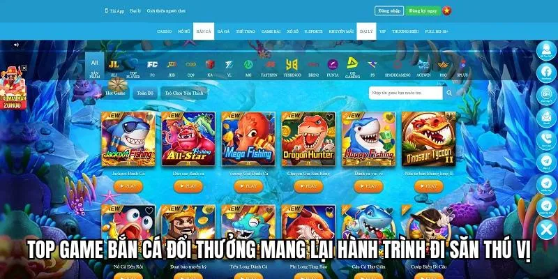Top game bắn cá đổi thưởng mang lại hành trình đi săn thú vị